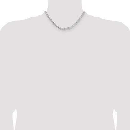 Sterling Silver Rhodium-Plated 5.5mm D/c Paperclip Chain