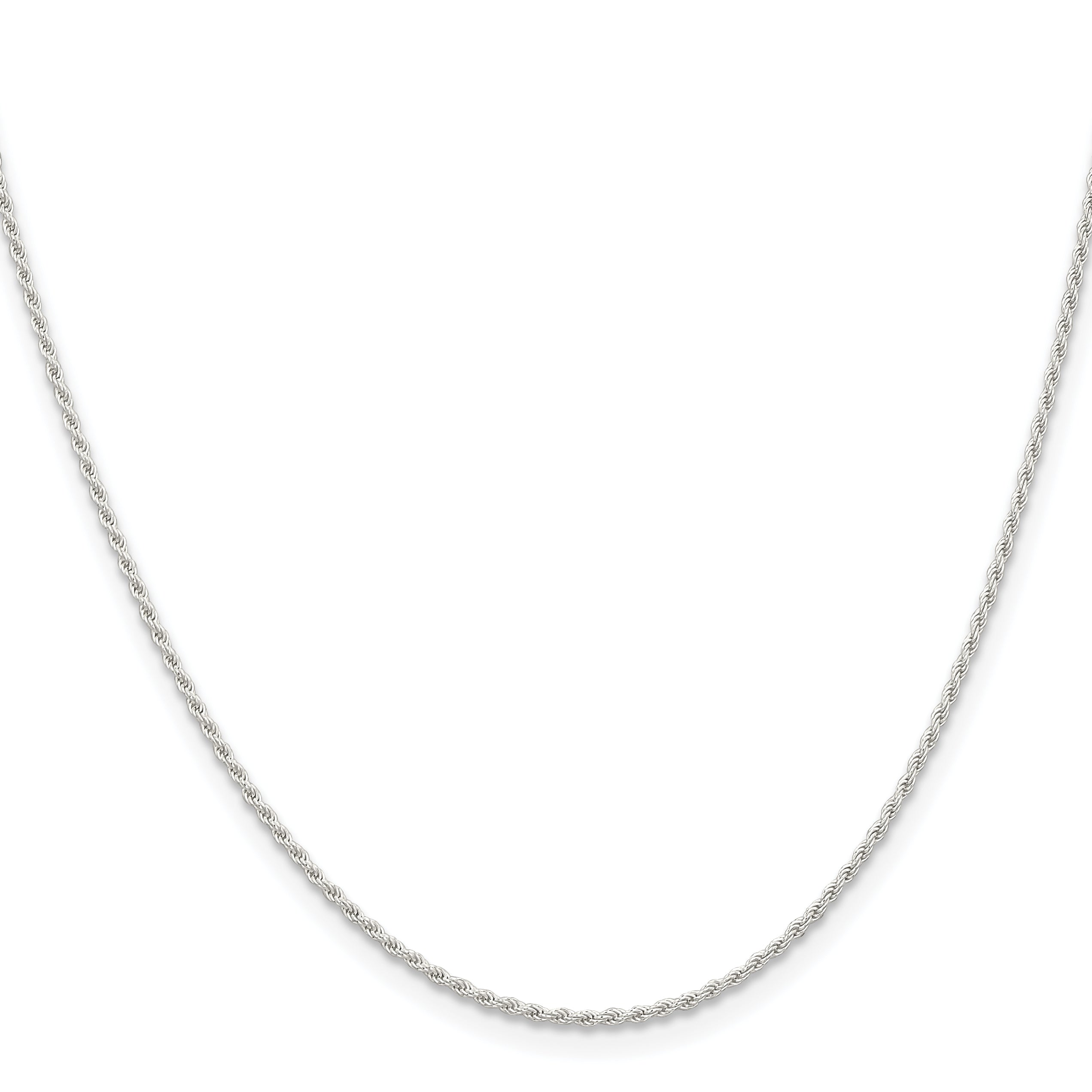 18 Inch Sterling Silver 1.3mm Solid Rope Chain Necklace