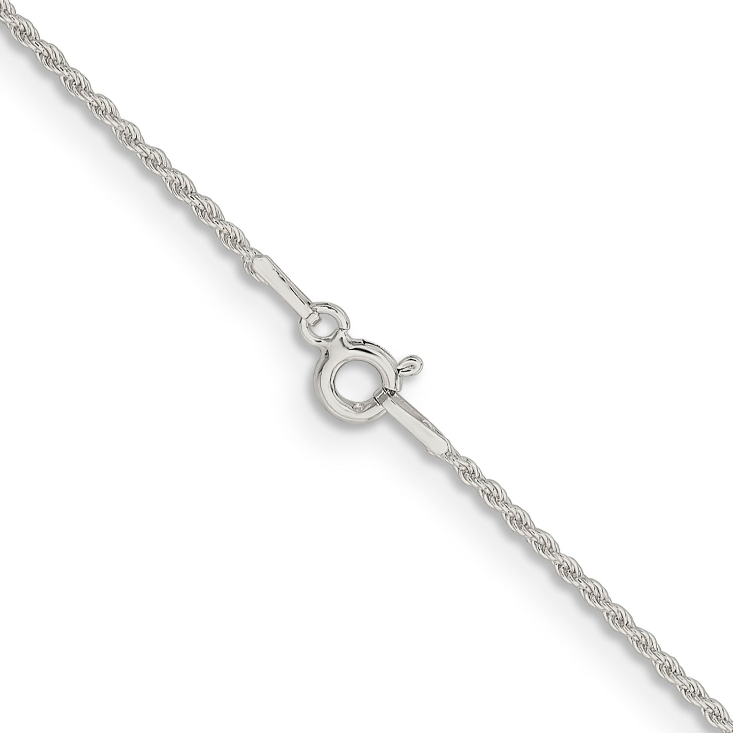 18 Inch Sterling Silver 1.3mm Solid Rope Chain Necklace