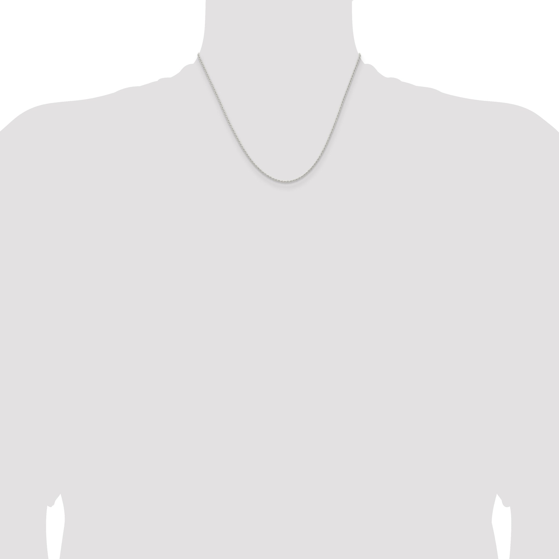 18 Inch Sterling Silver 1.3mm Solid Rope Chain Necklace