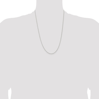 24 Inch Sterling Silver 1.3mm Solid Rope Chain Necklace