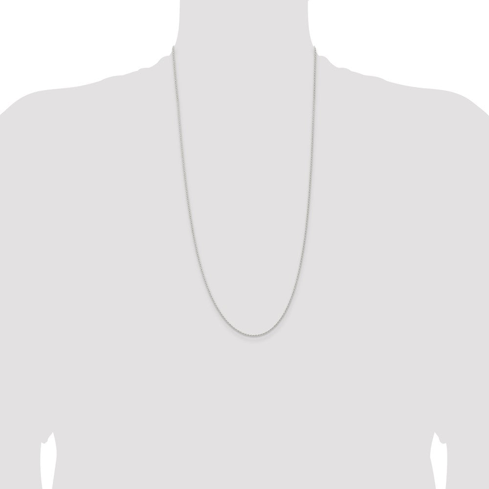 28 Inch Sterling Silver 1.3mm Solid Rope Chain Necklace