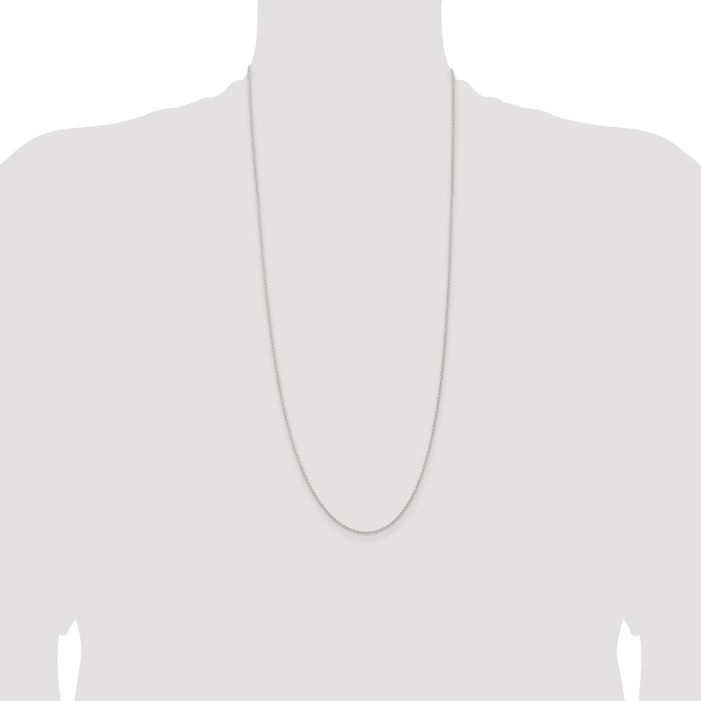 30 Inch Sterling Silver 1.3mm Solid Rope Chain Necklace