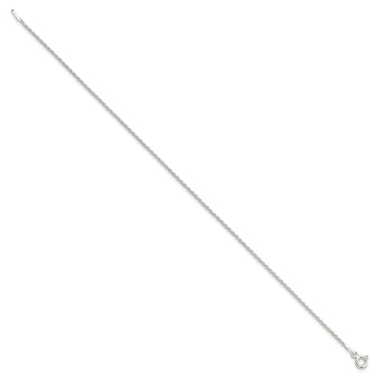 10 Inch Sterling Silver 1.3mm Solid Rope Chain Anklet