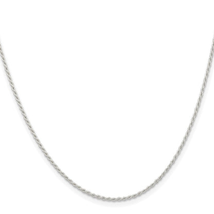 Sterling Silver Rhodium-Plated 1.3mm Solid Rope Chain