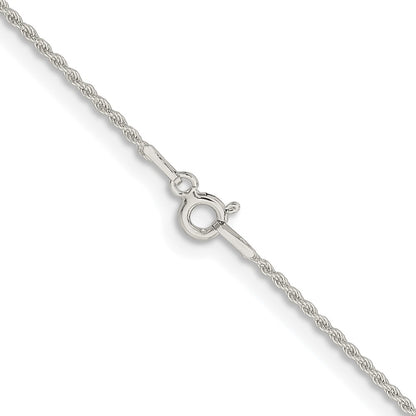 Sterling Silver Rhodium-Plated 1.3mm Solid Rope Chain