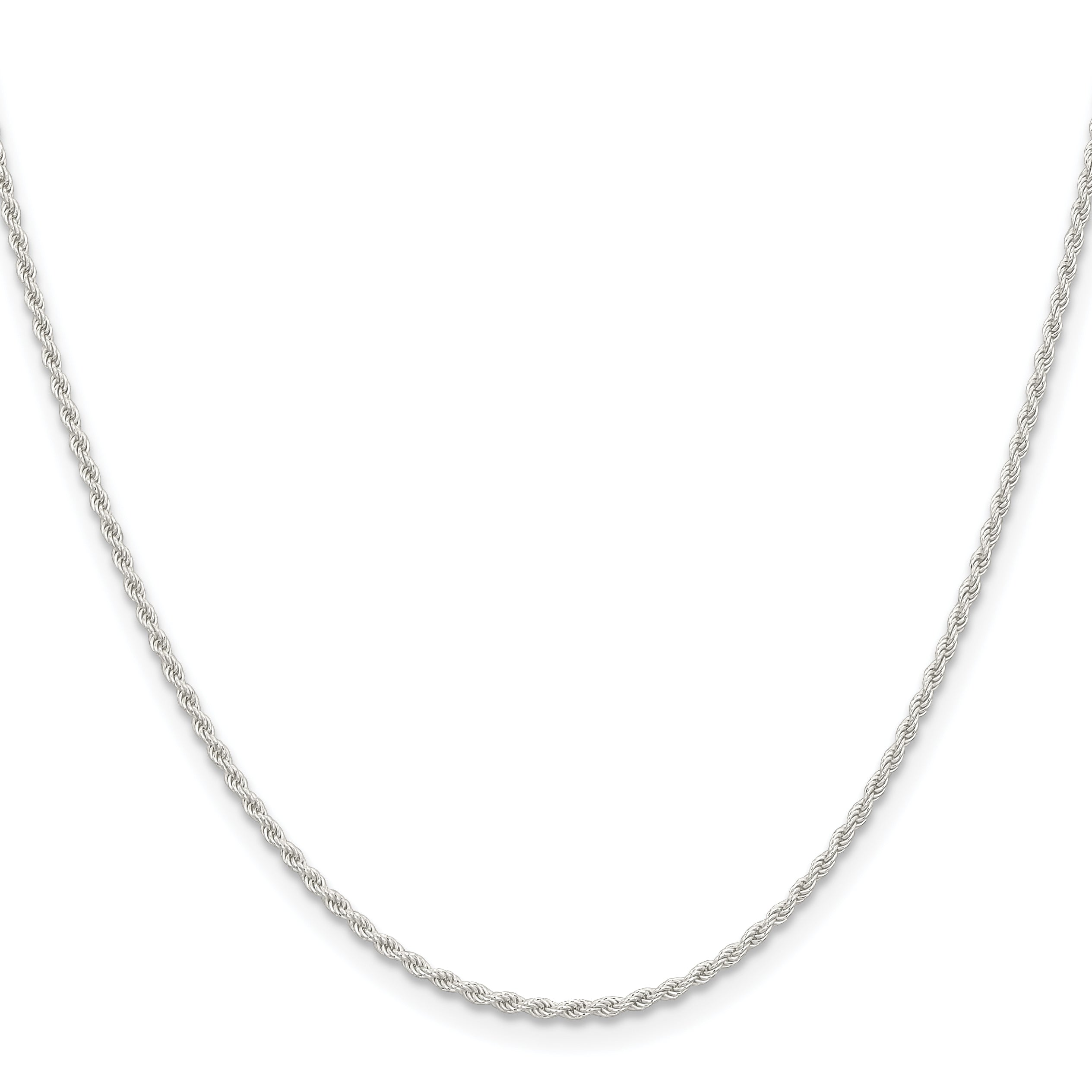 16 Inch Sterling Silver 1.5mm Solid Rope Chain Necklace