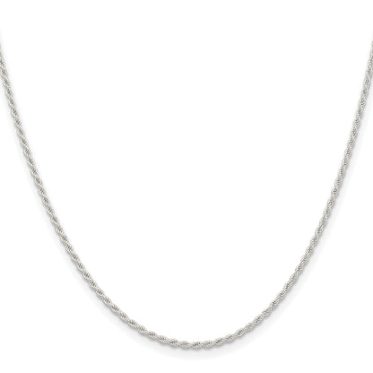16 Inch Sterling Silver 1.5mm Solid Rope Chain Necklace