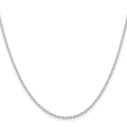 28 Inch Sterling Silver 1.5mm Solid Rope Chain Necklace