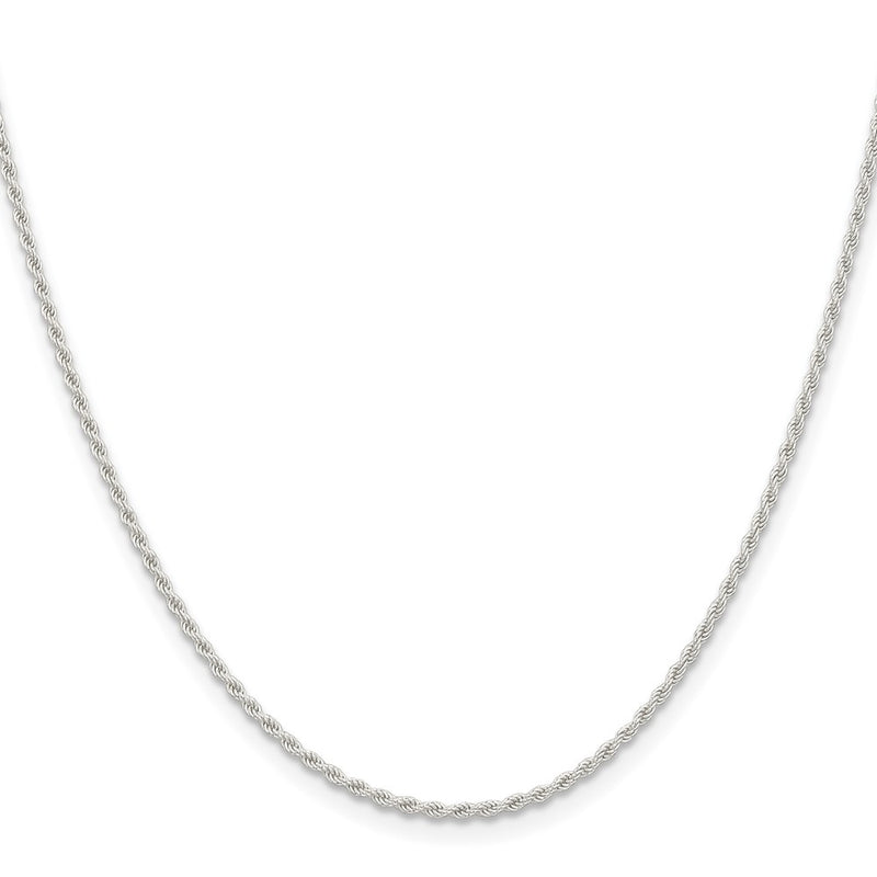 22 Inch Sterling Silver 1.5mm Solid Rope Chain Necklace