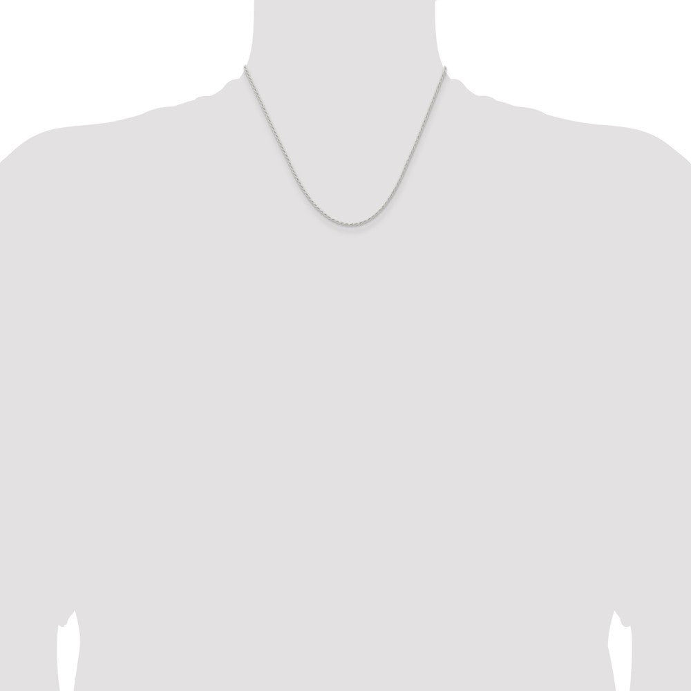 18 Inch Sterling Silver 1.5mm Solid Rope Chain Necklace