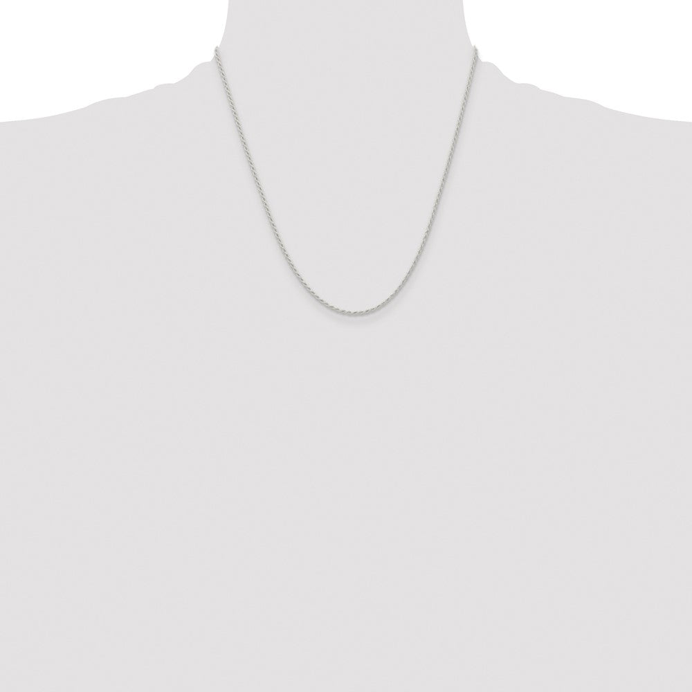 20 Inch Sterling Silver 1.5mm Solid Rope Chain Necklace