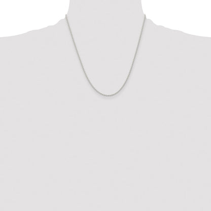 20 Inch Sterling Silver 1.5mm Solid Rope Chain Necklace