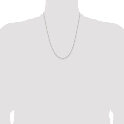 22 Inch Sterling Silver 1.5mm Solid Rope Chain Necklace