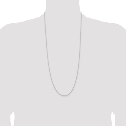 30 Inch Sterling Silver 1.5mm Solid Rope Chain Necklace