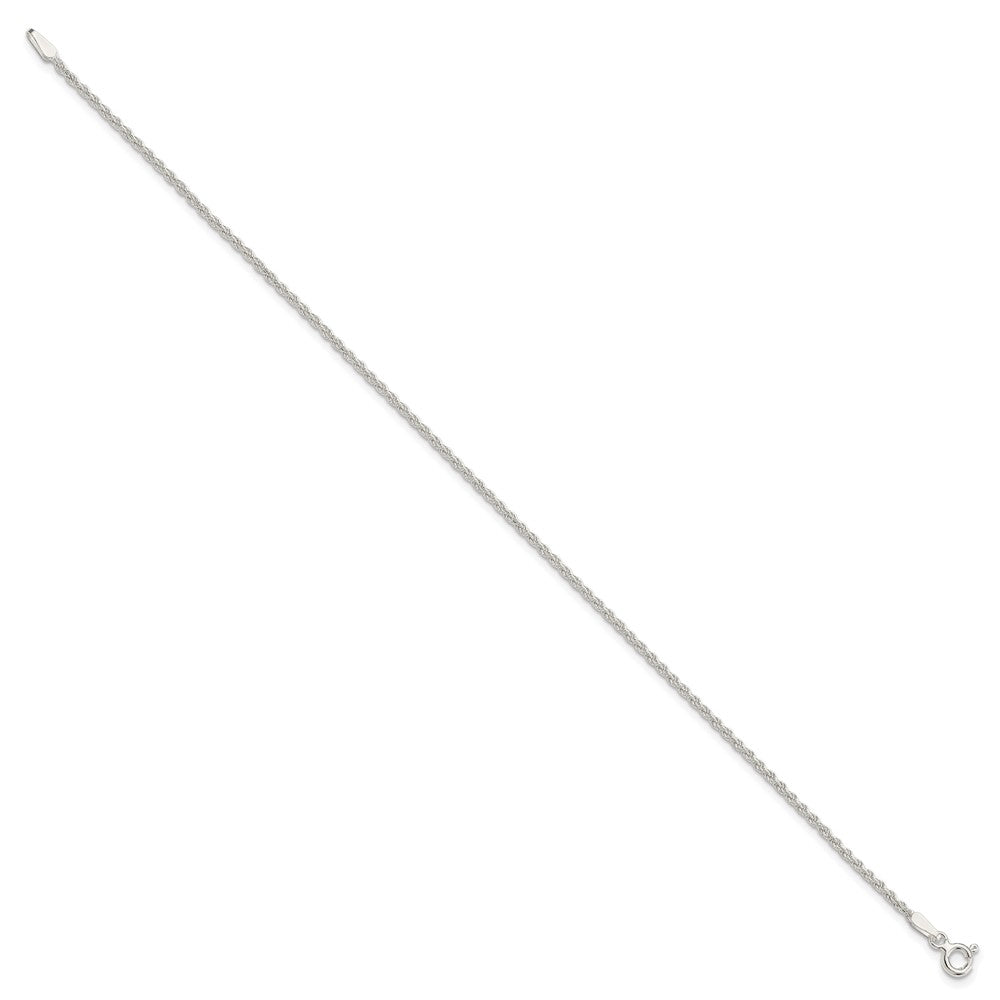 10 Inch Sterling Silver 1.5mm Solid Rope Chain Anklet
