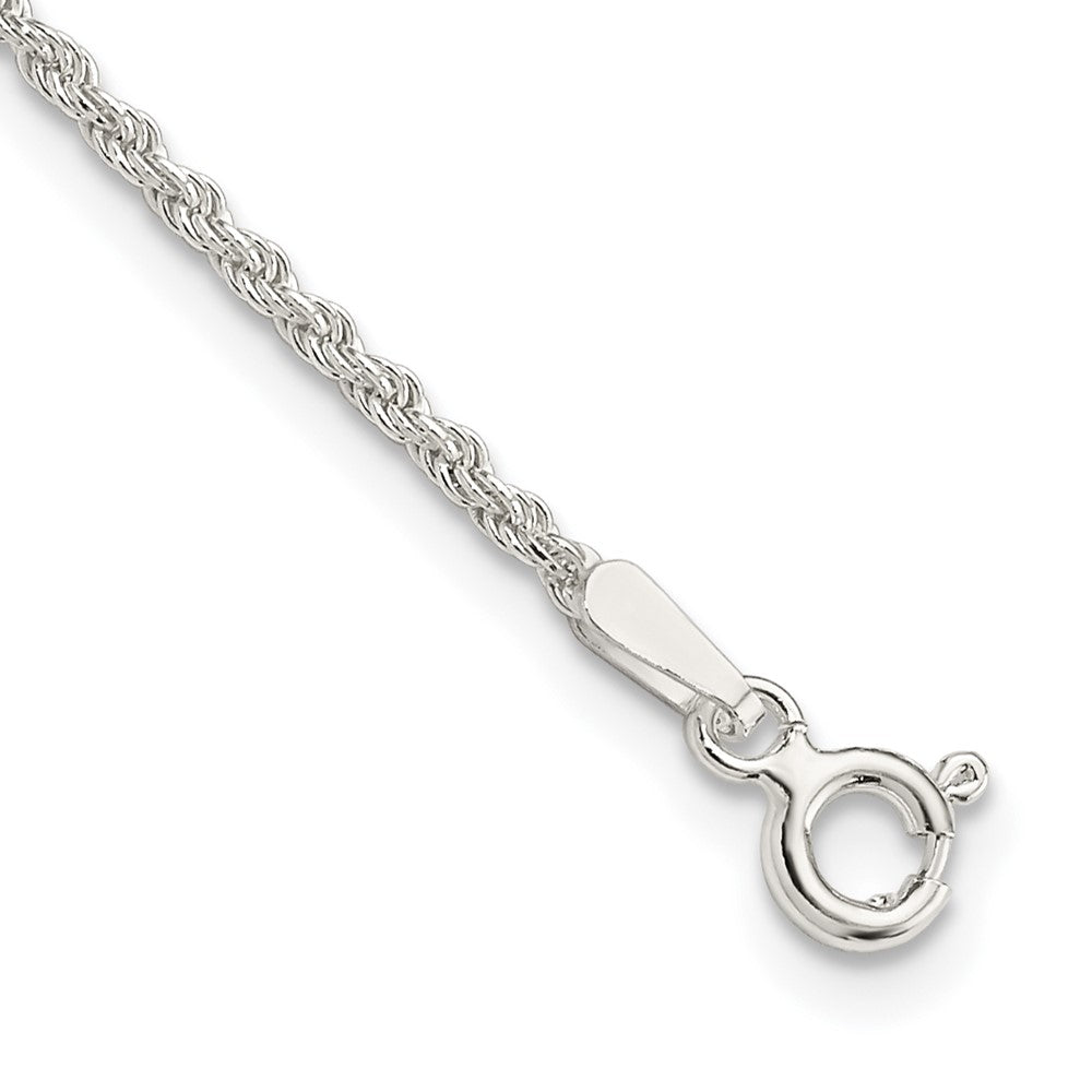 10 Inch Sterling Silver 1.5mm Solid Rope Chain Anklet