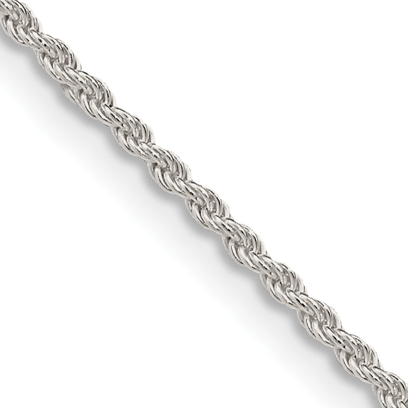16 Inch Sterling Silver 1.5mm Solid Rope Chain Necklace