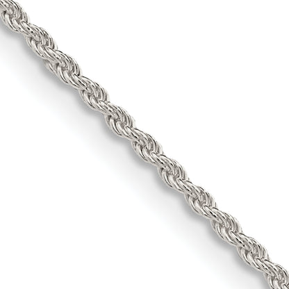 16 Inch Sterling Silver 1.5mm Solid Rope Chain Necklace