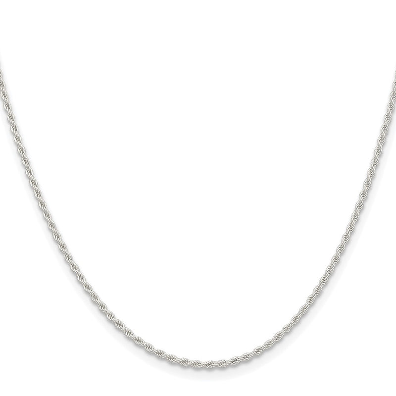 Sterling Silver Rhodium-Plated 1.5mm Solid Rope Chain