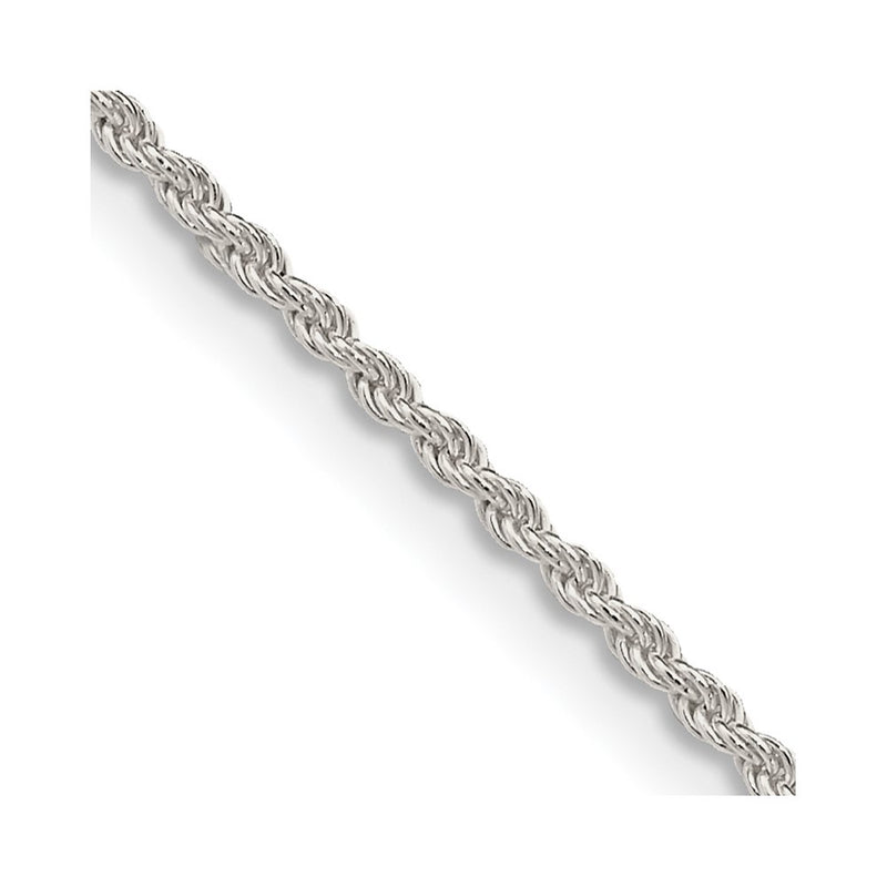 22 Inch Sterling Silver 1.5mm Solid Rope Chain Necklace