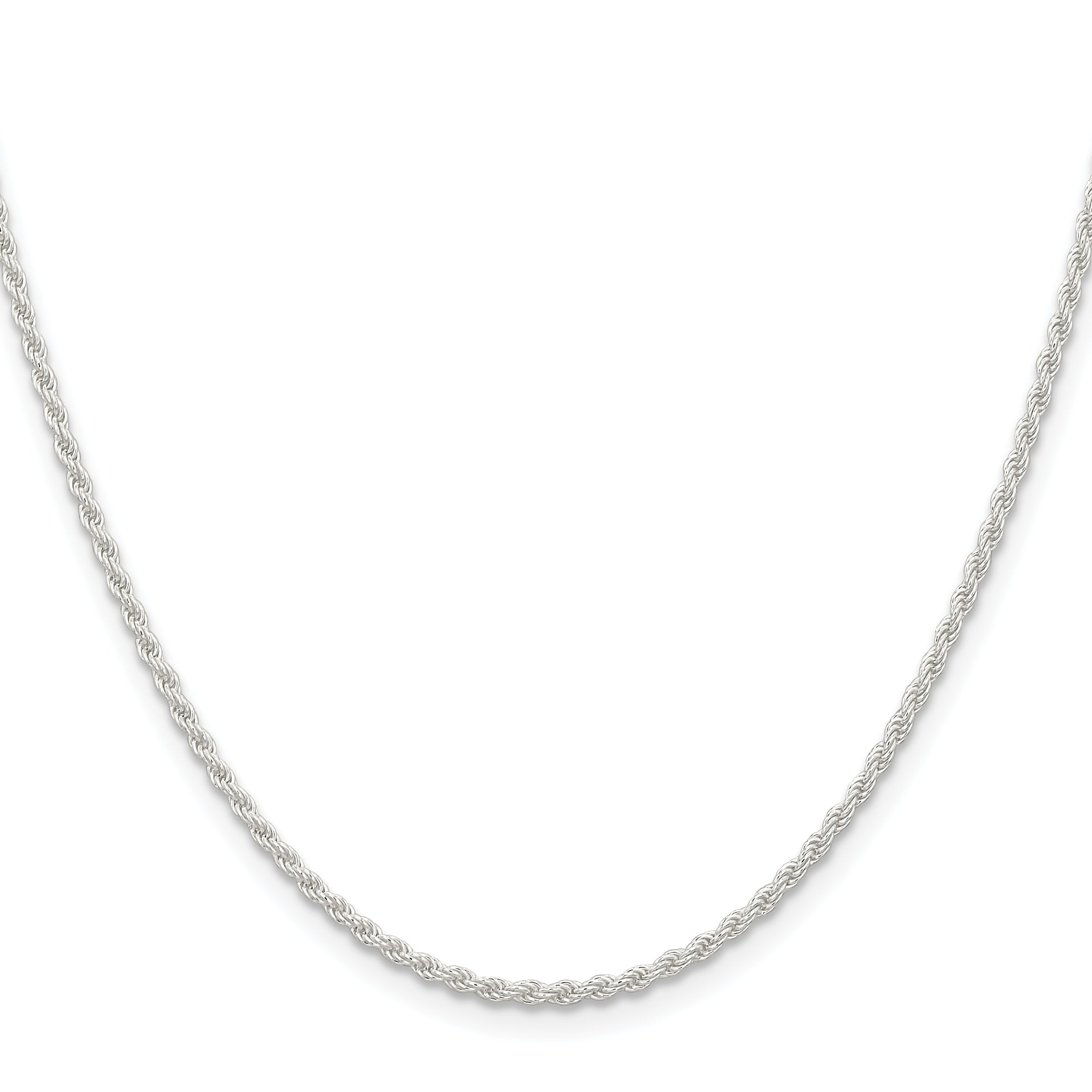 28 Inch Sterling Silver 1.8mm Solid Rope Chain Necklace