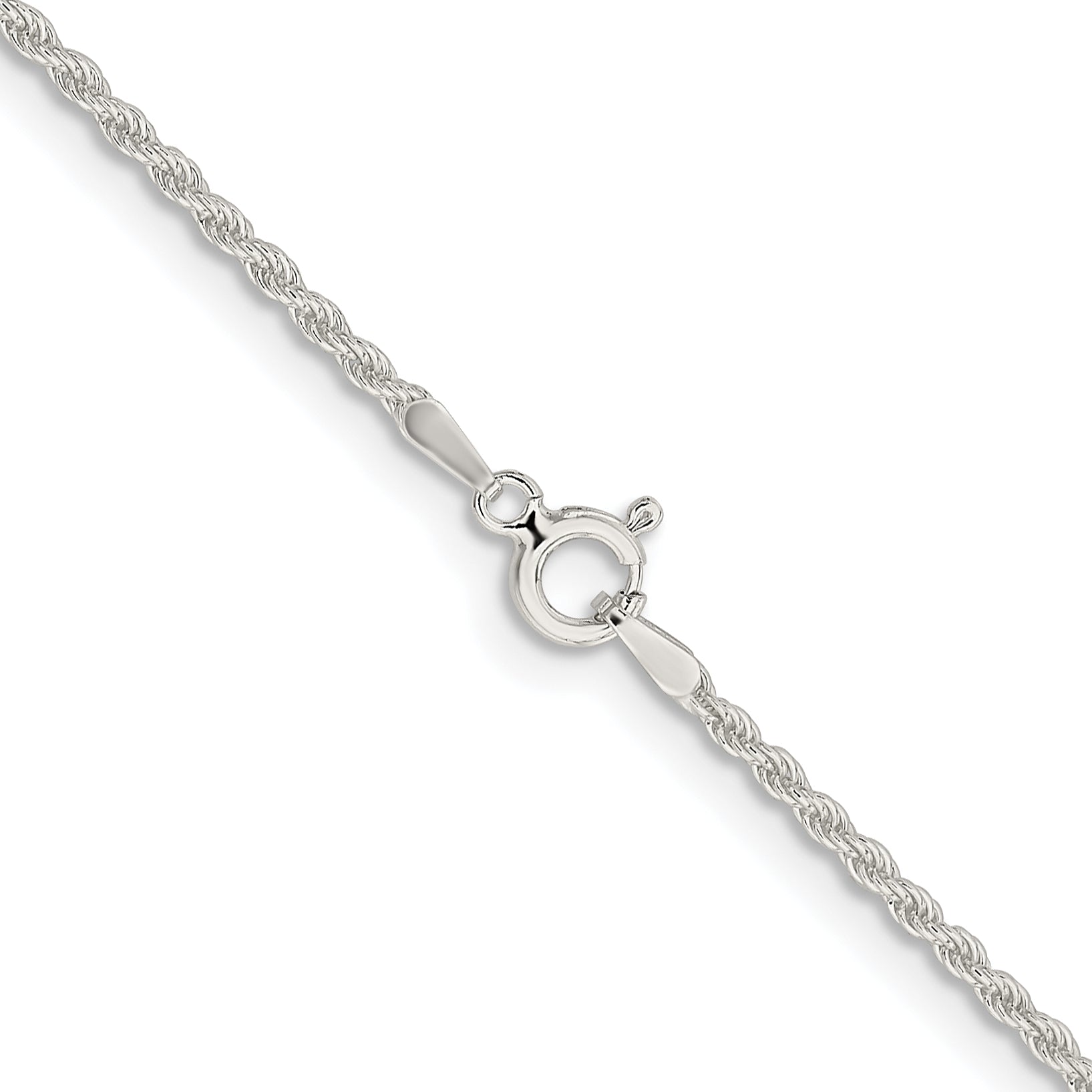 28 Inch Sterling Silver 1.8mm Solid Rope Chain Necklace