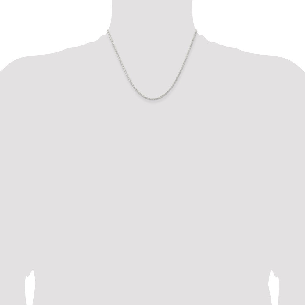 18 Inch Sterling Silver 1.8mm Solid Rope Chain Necklace