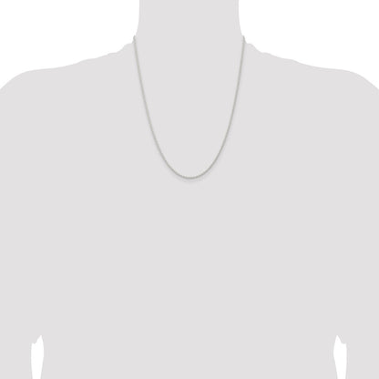 22 Inch Sterling Silver 1.8mm Solid Rope Chain Necklace