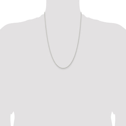 24 Inch Sterling Silver 1.8mm Solid Rope Chain Necklace