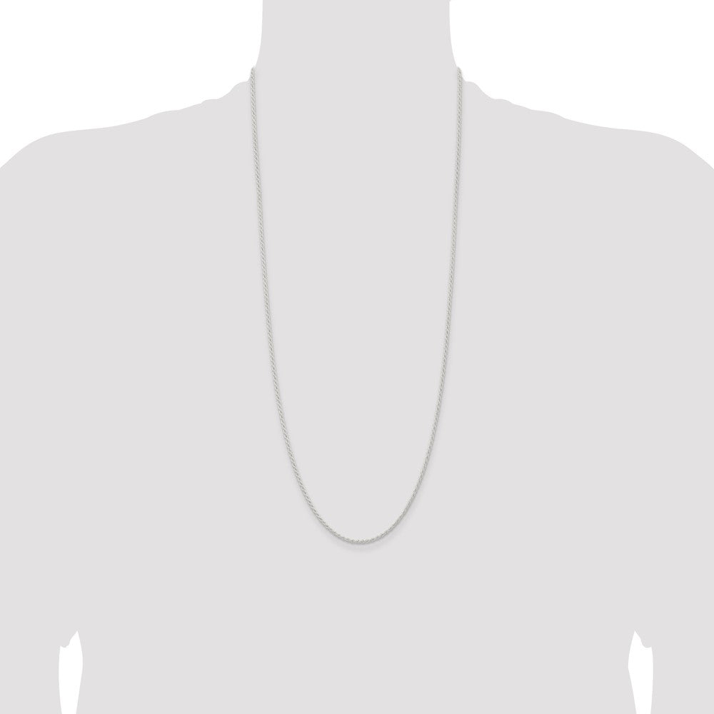 30 Inch Sterling Silver 1.8mm Solid Rope Chain Necklace