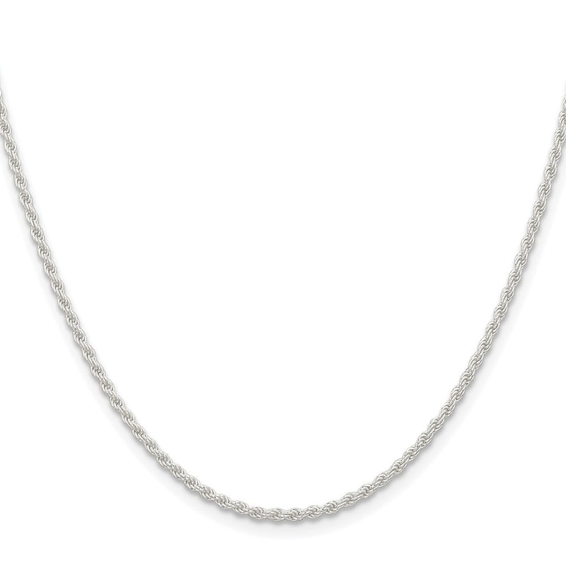 Sterling Silver Rhodium-Plated 1.8mm Solid Rope Chain