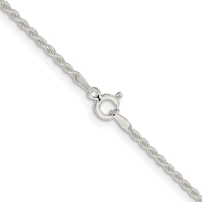 Sterling Silver Rhodium-Plated 1.8mm Solid Rope Chain