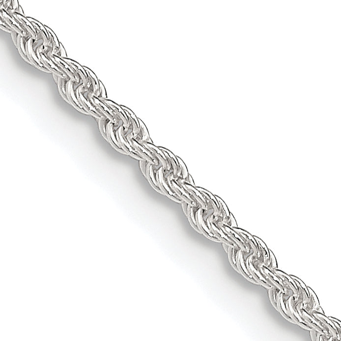 28 Inch Sterling Silver 1.8mm Solid Rope Chain Necklace