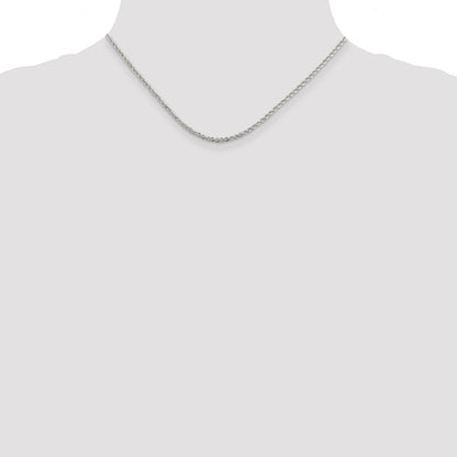 16 Inch Sterling Silver 2.3mm Solid Rope Chain Necklace