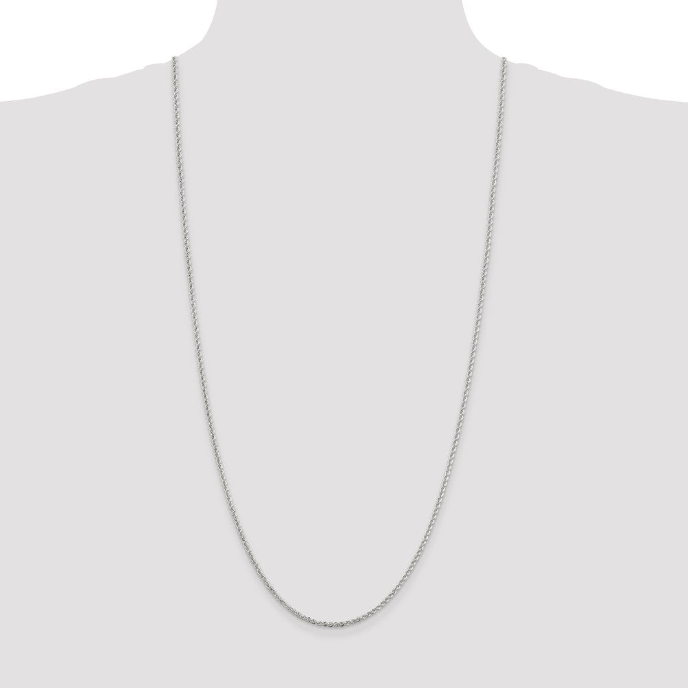 30 Inch Sterling Silver 2.3mm Solid Rope Chain Necklace