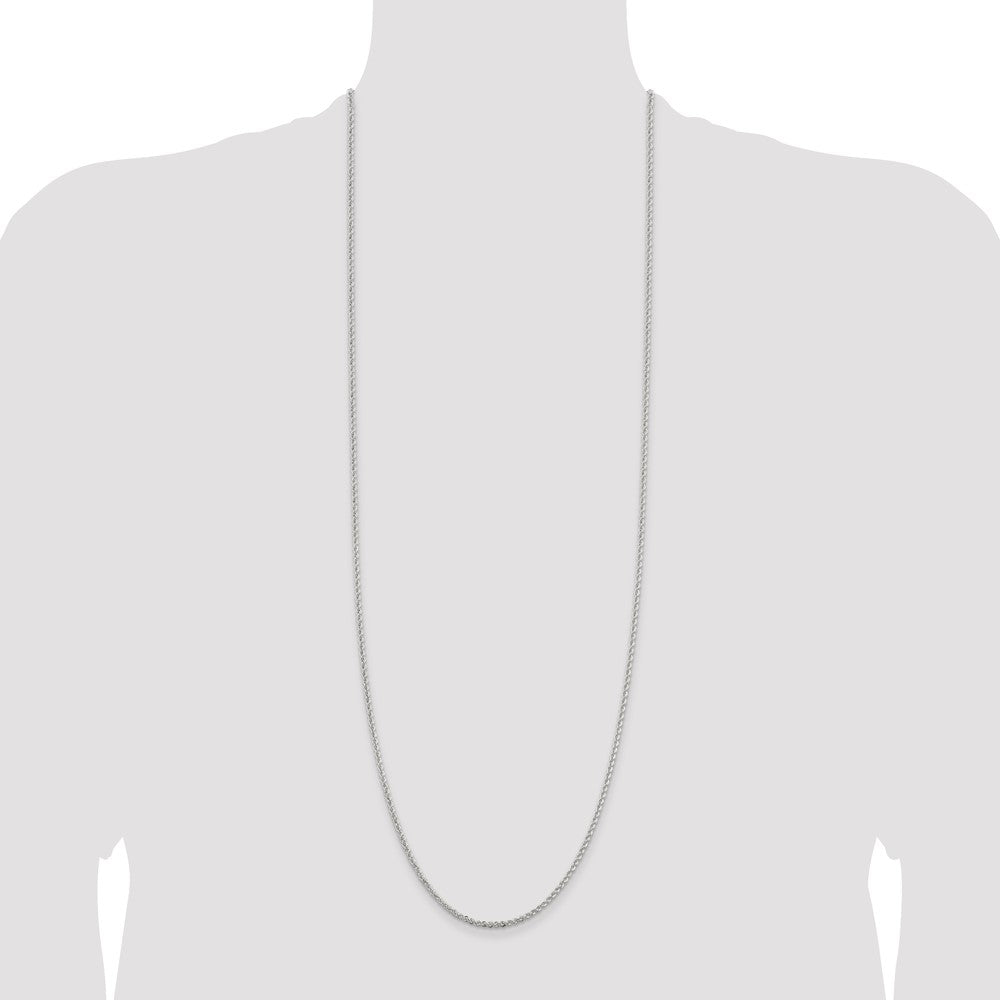 36 Inch Sterling Silver 2.3mm Solid Rope Chain Necklace