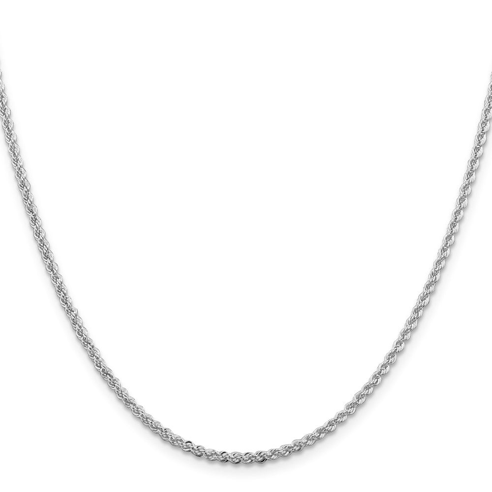 26 Inch Sterling Silver Rhodium-Plated 2.3mm Solid Rope Chain Necklace