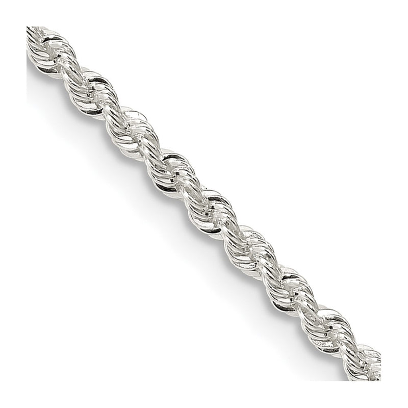 20 Inch Sterling Silver 2.3mm Solid Rope Chain Necklace