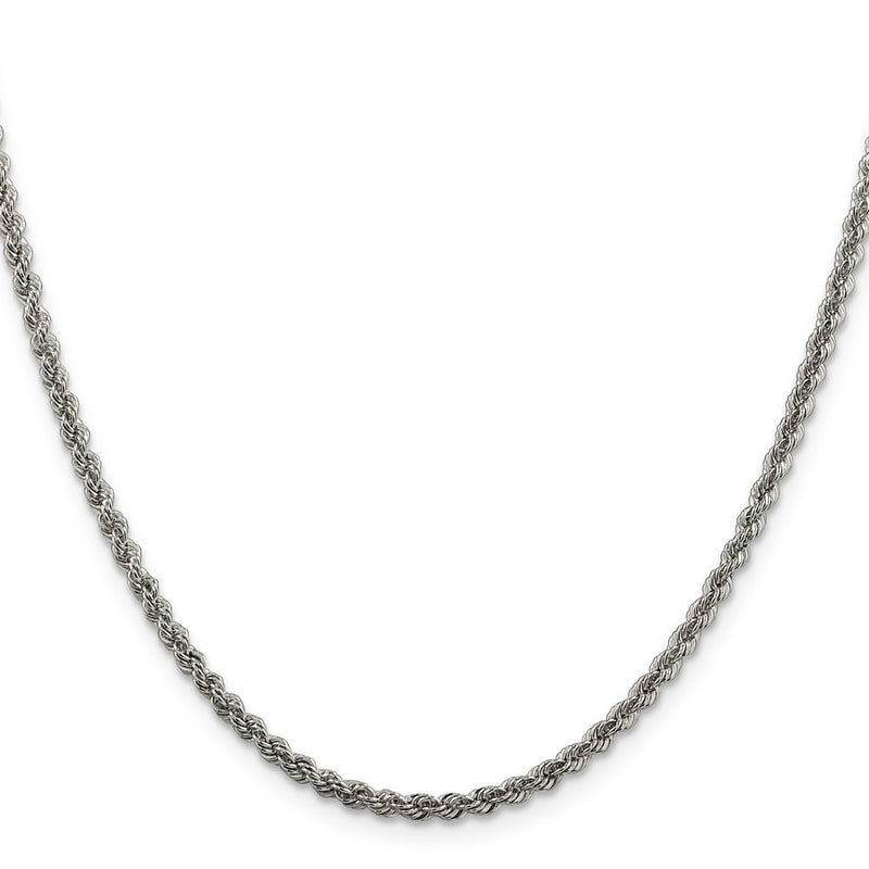 20 Inch Sterling Silver 2.5mm Solid Rope Chain Necklace
