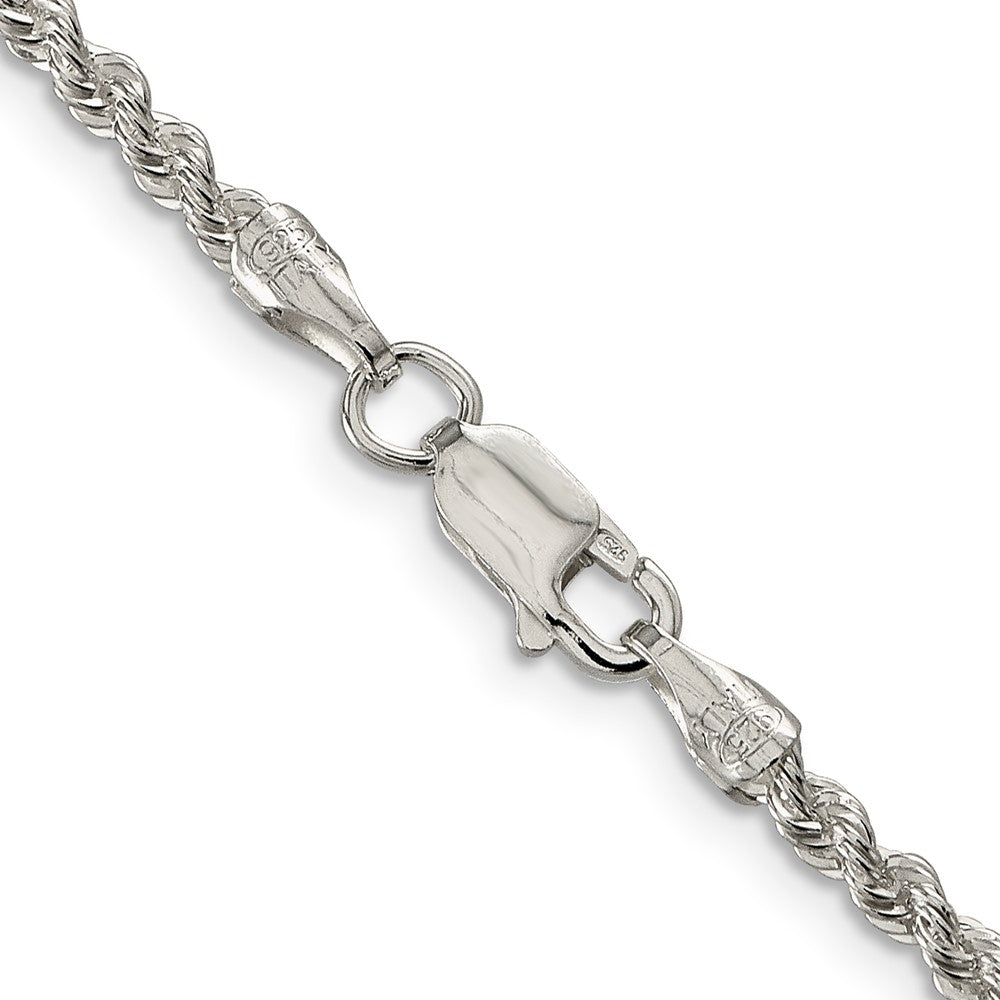 36 Inch Sterling Silver 2.5mm Solid Rope Chain Necklace