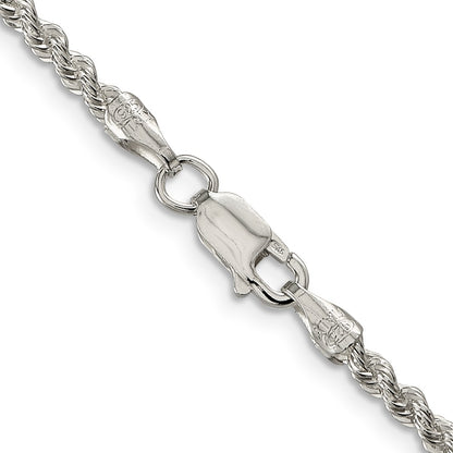 36 Inch Sterling Silver 2.5mm Solid Rope Chain Necklace