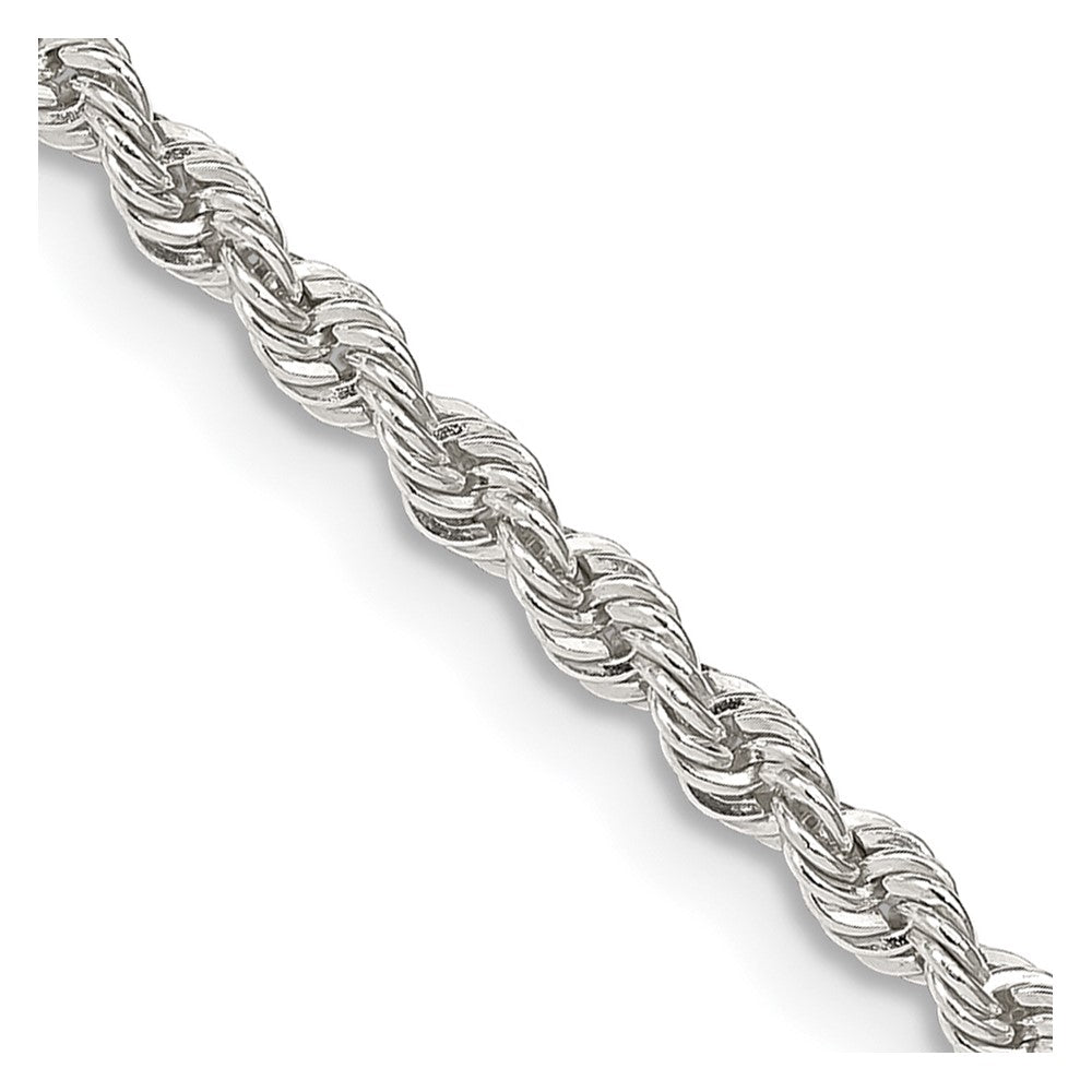 36 Inch Sterling Silver 2.5mm Solid Rope Chain Necklace
