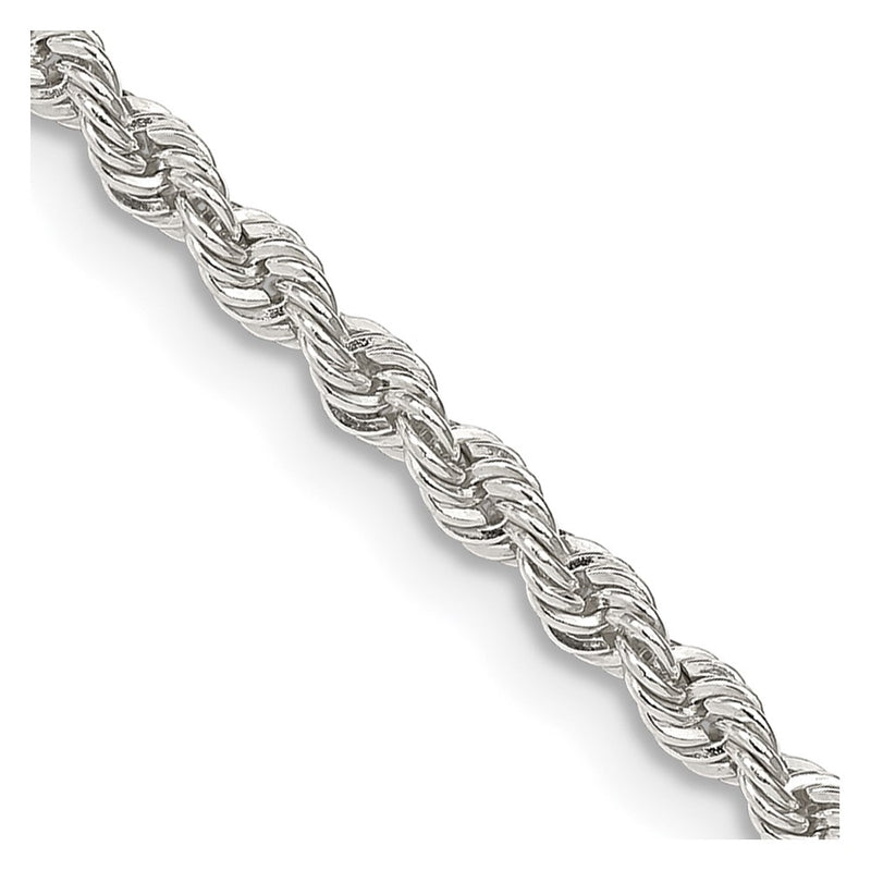 22 Inch Sterling Silver 2.5mm Solid Rope Chain Necklace