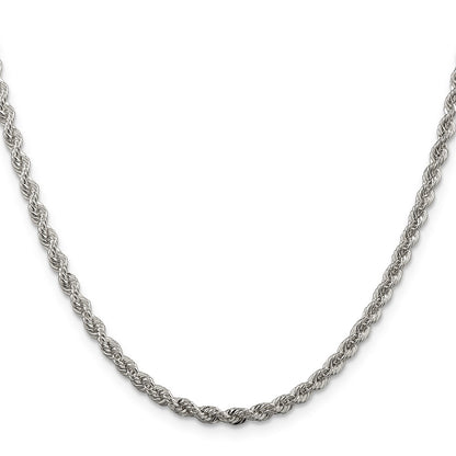 26 Inch Sterling Silver 3mm Solid Rope Chain Necklace