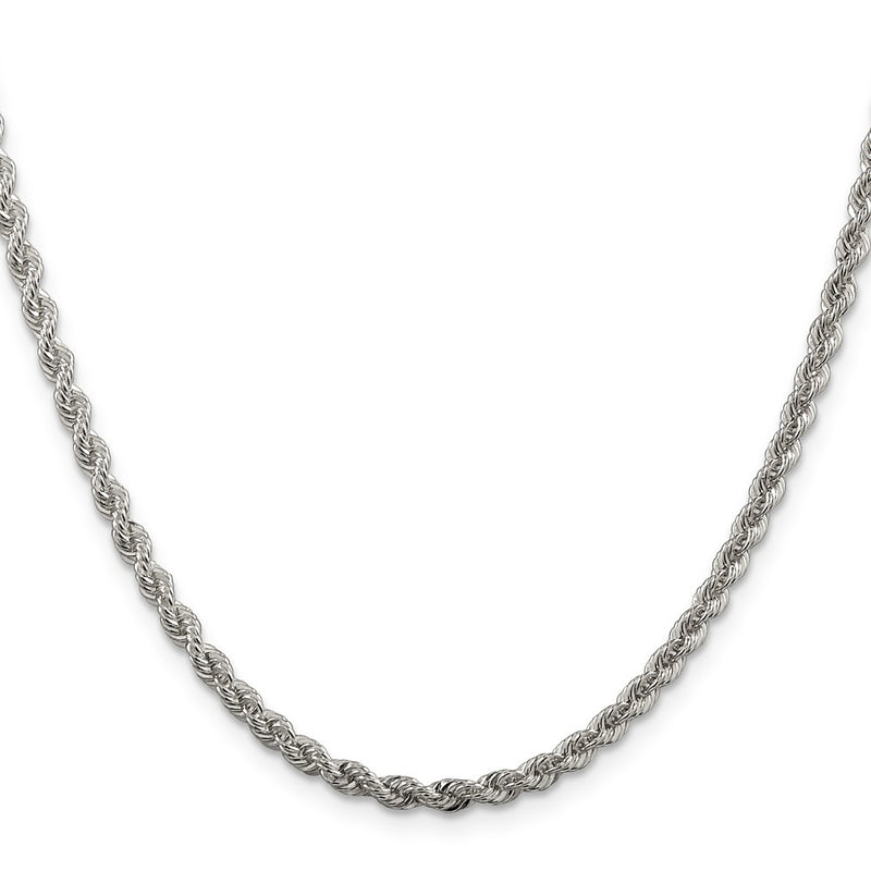 26 Inch Sterling Silver 3mm Solid Rope Chain Necklace