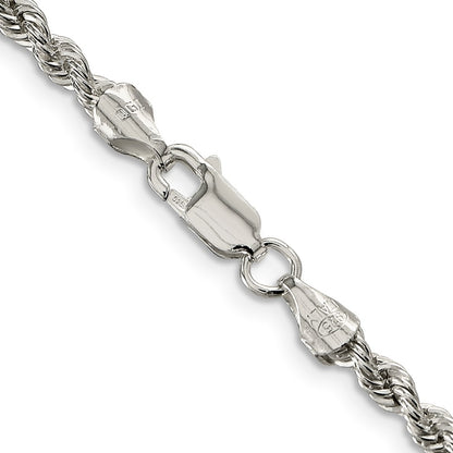 36 Inch Sterling Silver 3mm Solid Rope Chain Necklace