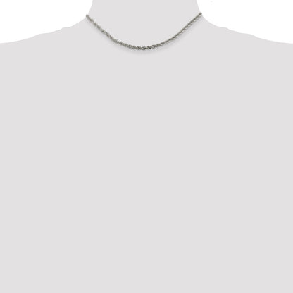 16 Inch Sterling Silver 3mm Solid Rope Chain Necklace