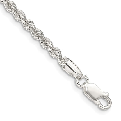 7 Inch Sterling Silver 3mm Solid Rope Chain Bracelet