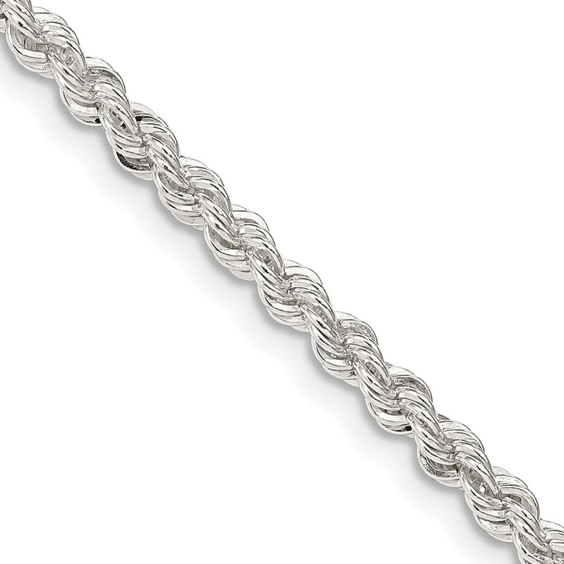 36 Inch Sterling Silver 3mm Solid Rope Chain Necklace